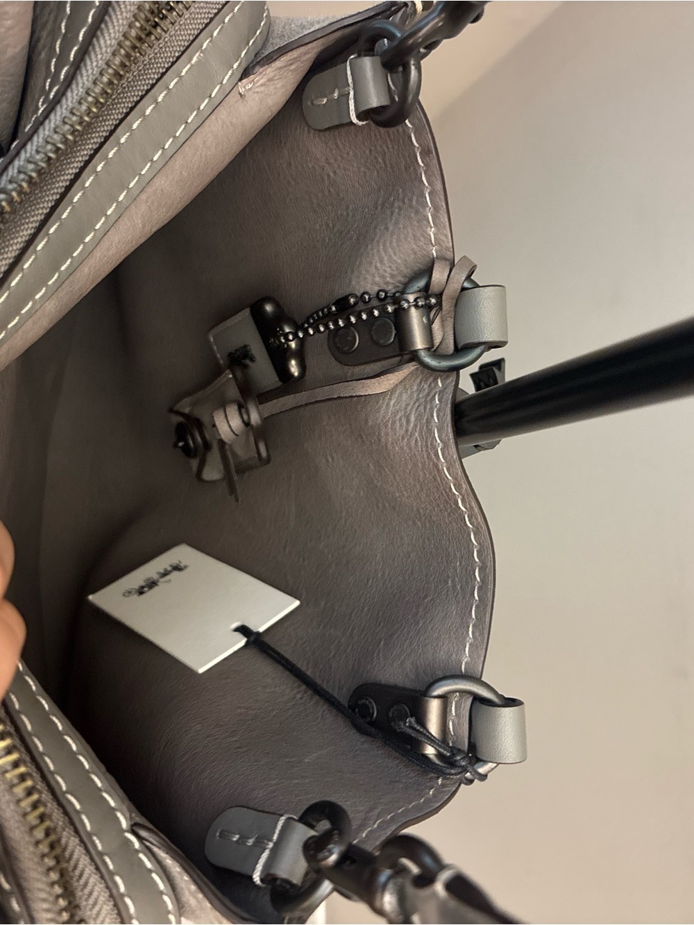 NWT Coach Rouge 31 Heather Gray Suede Leather Satchel Bag with Dust bag - Picture 8 of 10